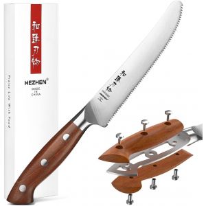 Couteaux À Fromage En Acier Inoxydable,Lame Dentelée Cheese Couteaux Couper Le Fromage Beurre,Couteau Petit Déjeuner Snack,Full Tang Manche En Bois - Neuf