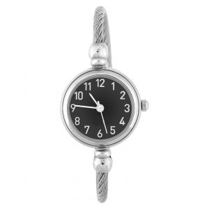 Analogique Rond En Alliage De Quartz Bracelet Ouvert Montre Montre-Bracelet (Chiffres Arabes,Cadran Noir) - Neuf