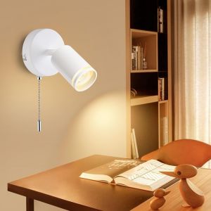 Led Applique Murale Interieur,Blanc Gu10 Spot Mural,Lampe Murale Orientables 350&deg; Avec Interrupteur,Moderne Plafonnier Spot De Plafond Aluminium Pour Chambre Salon Cuisine,Sans Ampoule - Neuf