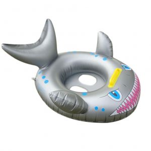 Flotteurs Gonflables Silver Shark Pour Piscine, Siege De Bain En Pvc Pour Bebe, Jouets Pour Bebe, Flotteurs De Piscine Shark Wild - Neuf