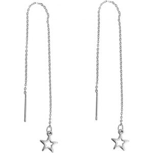 Kal-&Eacute;toile Boucles D'oreille Collier &Eacute;toile Boucles D'oreille Collier Argent&eacute; &Agrave; Long - Bijoux Fantaisie &Agrave; La Main Argent&eacute; Plaqu&eacute; I Boucles D'oreille D-Oreilles - Neuf