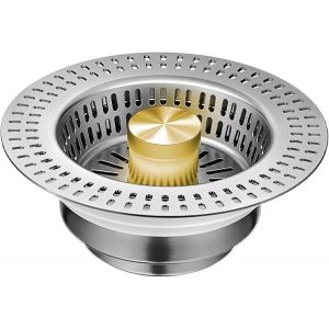 Bouchon Evier Lavabo, Inoxydable Bonde Evier Lavabo Pour Un Drainage Rapide, Grille Evier Antiblocage Pour Lavabo Baignoire Cuisine Bain, 70-86mm Filtre Evier Universel[App8809586] - Neuf