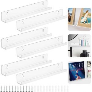 6 Supports de Disques en Acrylique Transparent, &Eacute;tag&egrave;re de Suspension, Affichage Mural pour Tableaux d'Enregistrement, Albums Photos - Neuf