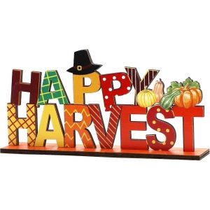 Ventes promotionnelles Panneau de Thanksgiving en bois,Panneaux d'automne en bois Centres de table de Thansgiving Citrouille Récolte Lettre Décor Festival d'automne Décor Récolte - Neuf
