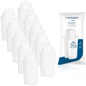 Filtres à eau Aqua Classic pour Carafe Filtrante,Cartouches filtrantes Compatible avec les Carafe Eau Dafi,Brita,Zelmer,Anna BWT,Laica,PearlCo,10 pièces - Neuf