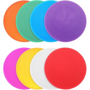 Acdsgd-Lot De 8 Points De Sol Pour Salle De Classe - 10,2 Cm - Plats Et Antid&eacute;rapants - Pour Gym, Sport, Football, Basket-Ball, Agilit&eacute; - &Eacute;quipement De Marquage Sur Le Terrain - Rond - Plusieurs Couleurs - Neuf