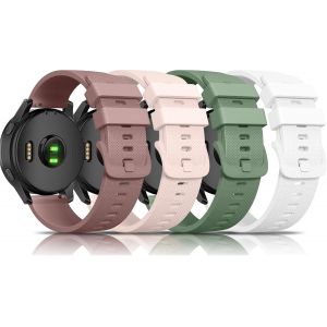 4 Pack For Garmin Forerunner 245 Straps,Garmin Vivoactive 5 Strap,Venu Sq Strap,20mm Soft Silicone Replacement Wristbands For Forerunner 55/645/245 Music Smartwatch - Neuf