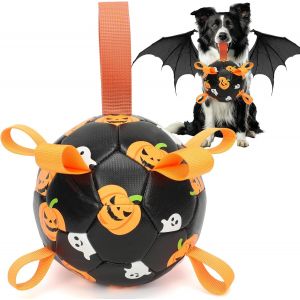 Jouet Pour Chien-Balles De Football Pour Chien-Balles Durables Pour Animaux De Petite Et Moyenne Taille-Jouet D'ext&eacute;rieur-Ballon D'entra&icirc;nement Pour Animaux De Compagnie-S&eacute;rie Halloween.[V69] - Neuf