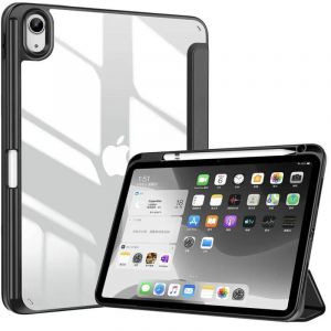 Coque Pour Ipad Air 11 Pouces 2024/2025,Ipad Air 5e/4e Génération 2022/2020 Avec Porte-Crayons,Couverture Intelligente Mince Avec Dos Transparent.Noir.Ipad (A16) 11 - Neuf