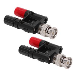 LETNERNY-2 Pièces Bnc Mâle À Double 4Mm Banane Reliure Poste Bnc Banane Adaptateur Banane Femelle Pr Reliure Poste Rf Séparateur Coaxial Adaptateur Connecteur - Neuf