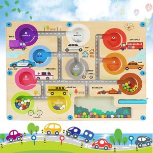 KAL-Labyrinthe Magnetique Jouet,Jouet Enfant 3 4 5 6 7 8 Ans En Bois,Jeux Magnetique Enfant Pour Gar&ccedil;ons Et Filles,Apprendre Les Couleurs Jeu De Comptage,Anniversaire De No&euml;l Cadeau(Style : Voiture) - Neuf