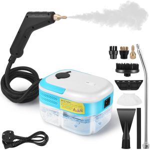 NouvelHorizonstore-Nettoyeur &agrave; vapeur manuel, 1500W Nettoyeur &agrave; vapeur portable avec grand r&eacute;servoir d'eau de 1200ML, nettoyeur &agrave; vapeur haute pression avec 7 accessoires pour tous les meubles de cui - Neuf