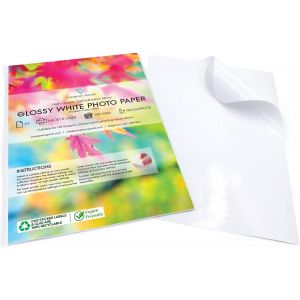 JEXNOVASHOP-Evergreen Goods 50 Feuilles A4 Blanches Etiquettes Autocollantes Papier Pour L'impression De Photos Et D'images | Papier Stickers a R&eacute;sistantes Aux &eacute;Claboussures Pour Imprimantes &agrave; Jet D - Neuf