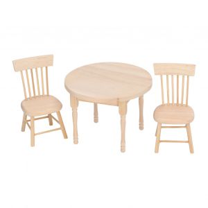 Ensemble De Salle A Manger Pour Maison De Poupee, Echelle 1:12, Design Retro, Table Ronde Miniature, Chaises, Meubles Pour Maison De Poupee - Neuf