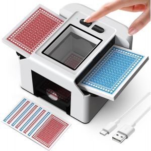 M&eacute;langeur De Cartes Automatique Rechargeable Usb,Automatique/Manuel 2 Modes,1-2 Ponts Melangeur De Carte Pour Jeu De Cartes/Uno/Poker/Texas Hold'em/Blackjack - Neuf
