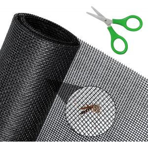 Moustiquaire Porte, 120x250cm Moustiquaire de Fenêtre DIY, Noir Moustiquaire Fibre de Verre Porte Fenetre, Anti-Mouche Grillage pour Moustiquaire, Résistant aux UV pour Porte de Balcon,Salon,Fenêtres - Neuf
