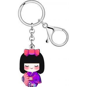 KAL-Porte-Clés En Acrylique Mignon Japonais En Forme De Poupée Kimono, Accessoires Pour Femmes Et Filles, Clés De Voiture, Portefeuille, Cadeaux - Neuf