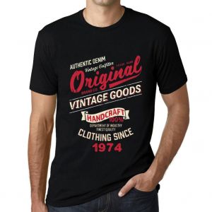 Homme Tee-Shirt Des Vêtements Vintage Originaux Depuis 1974 - Original Vintage Clothing Since 1974 - 50 Ans T-Shirt Graphique Idée Cadeau 50e Anniversaire Vintage Année 1974 Nouveauté - Neuf