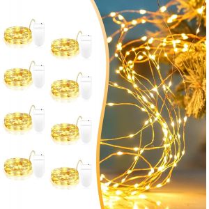 Jgd-8 Pack 2 M&egrave;tres White White Decorative Bottle Light String, 20 Led Mini Copper Wire Fairy Light String, Affichage De Nuit Imperm&eacute;able, Adapt&eacute; Au Bricolage, &Agrave; La F&ecirc;te, &Agrave; La Pelouse, Au Festival De - Neuf