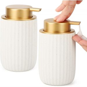 KAL-Distributeur Savon, 2 Pièces 320Ml Distributeur Gel Douche, Flacon Pompe Vide Avec Grande Tête De Pompe, Deco Salle De Bain - Neuf