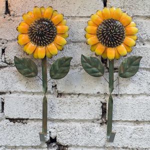 Porte-clés tournesol en métal Crochet de clé mural vintage créatif - cintre en fonte rétro pour chapeau de manteau C - Neuf