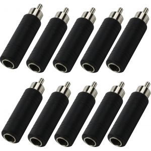 10 Pièces 6.35mm (1/4 Pouce) Femelle Mono TS à RCA Mâle Audio Adaptateur,RCA Mâle à 6.35mm Femelle Mono Adaptateur,RCA vers Jack 6,35mm - Neuf