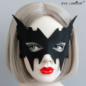 Batgirl Batboy Costume Masque Noir Masque Pour Les Yeux Demi-Masque Pour Halloween Costume Cosplay Partie - Neuf