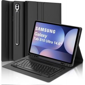 Clavier Samsung Galaxy Tab S9/S10 Ultra 14.6, Français AZERTY, Coque Clavier Détachable Bluetooth pour Samsung Galaxy Tab S10 Ultra 14.6 Pouces 2024, Noir - Neuf