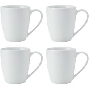 Eryi-Chalk Tasses En Porcelaine, Lot De 4 Tasses Blanches Pour Le Thé Et Le Café, 380ml, Lavables Au Lave-Vaisselle Et Au Micro-Ondes - Neuf