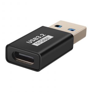 Adaptateur USB-C vers USB-A Mâle Charge et Transfert 10Gbps Compact LinQ Noir - Neuf