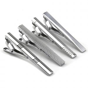 4pcs Pince &Agrave; Cravate,&Eacute;pingle &Agrave; Cravate Pour Hommes,Clip De Cravate En Argent Clip Clip Set,2,3 Pouces Boucle En M&eacute;tal - Neuf