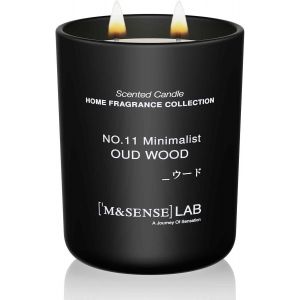 Natural Soy Wax Candle|Oud Wood|470g|Minimalist Scented Candle For Relaxation,Gifts,Home Decor|Bedroom,Office,Small Holidays - Neuf