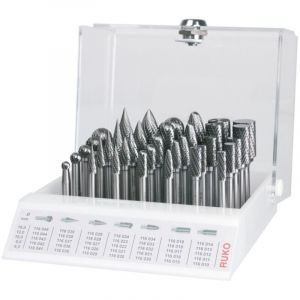 Ruko Assortiment De Fraises Limes, Denture Crois&eacute;e En Pr&eacute;sentoir Plexi Avec Serrure - Neuf