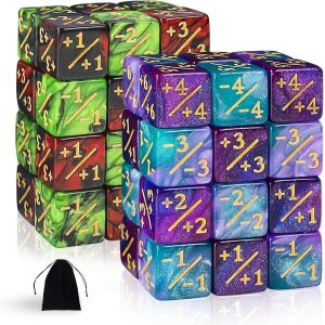 Mtg Compteur De Jetons,Compteur De Dés Magiques,Cubes Magiques À Paillettes (48 Étoiles Vertes Et Violettes) - Neuf