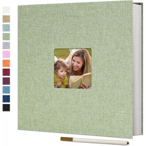 Grand Album Photo Adh&eacute;sif Scrapbooking 40 Pages Lin Reli&eacute; livre photo DIY Longueur 28 x Largeur 27 cm avec un Stylo M&eacute;tallique.[P83] - Neuf