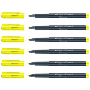Faber-Castell Lot De 6 Marqueurs Neon Fluo 1,5mm Couleur Jaune Yellow Me Happy - Neuf