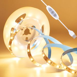 Kalanka-Bande Led Usb 3m, 5v Blanc Chaud 2700k Bande Led &Agrave; Intensit&eacute; Variable Avec Fonction M&eacute;moire, Bande Led Flexible Autocollante Pour R&eacute;tro&eacute;clairage Tv, Chambre &Agrave; Coucher, D&eacute;coration Int&eacute;rieure - Neuf