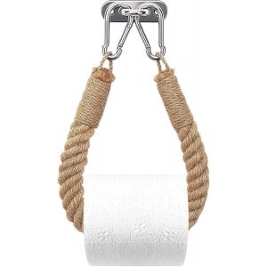 Porte-Papier Toilette,Porte-Serviette en Corde de Chanvre pour Salle de Bain et Cuisine Porte-Papier Salle de Bain Support de Rouleau de Serviette Toilette (Yellow) - Neuf