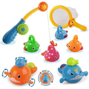Jouets De Bain Sans Moisissure Jeu De Pêche Baleines Évanouies Eau Sans Bpa - Neuf
