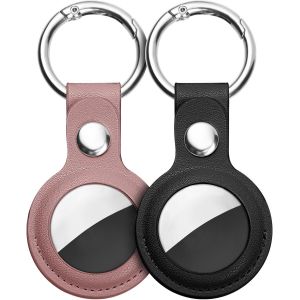 Kalanka-2pcs Étuis De Protection En Cuir Pour Airtag, Porte Clé Étui Anti-Rayures Portable, Housse De Protection Key Finder Pour Sacs À Dos, Clés, Enfants, Animaux De Compagnie - Neuf