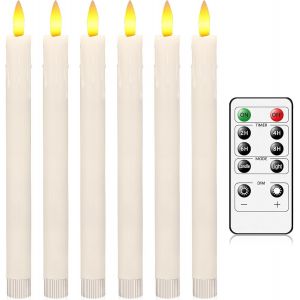 Bougies Led [6 Pcs] Bougie Decorative, Sans Flamme, En V&eacute;ritable Cire, T&eacute;l&eacute;commande, Bougies D'ext&eacute;rieur, Flamme Vacillante, Minuterie De Contr&ocirc;le D&eacute;coration D'ambiance Int&eacute;rieure No&euml;l - Rouge - Neuf