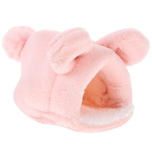 Sac De Couchage Douillet En Peluche Pour Hamster &iquest; Maison Chaude Pour Petits Animaux, Cachette Douce En Sherpa, Id&eacute;al Pour Cochons D'inde Et Souris, Rose 17 X 10 Cm - Neuf