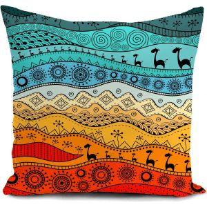 Cauc-Housse De Coussin Canape Couleur Decoration Salon Afrique Cadeau Femme Housse Coussin Pour Canap&eacute; African 40x40 Cm Chambre Deco Exterieur Decoratif - Neuf
