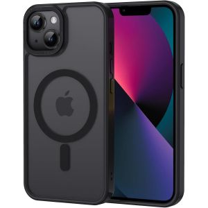 Kal-Coque Pour Iphone 13 Mini Magnétique Compatible Avec Magsafe, Étui Mat Translucide Minimaliste, Pc Dur Housse Arrière Anti-Rayures + Tpu Bumper Antichoc - Noir - Neuf