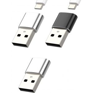Thef-Adaptateur Usb C Vers Usb Chargeur Rapide(Lot De 3) Accessoire Prise Usbc Cable Usb A Secteur Adapter Compatible Pour Samsung Huawei Xiaomi Redmi Iphone Apple Embout Charge Cordon Convertisseur - Neuf