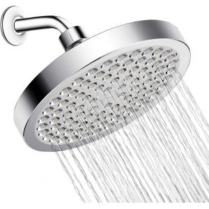 Pomme de douche haute pression,pomme de douche fixe anti-obstruction Pomme de douche à effet pluie anti-fuite avec chrome moderne de luxe - Neuf