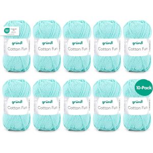 Sjzg-Cotton Fun Fil À Tricoter 100 % Coton, Certifié Oeko-Tex, 50 G/115 M, Taille Des Aiguilles : 3-4, 10 Pelotes De 50 G, Menthe - Neuf