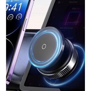 Senior-Support T&eacute;l&eacute;phone Voiture &Agrave; Ventouse, [R&eacute;glable &Agrave; 360&deg;] Portable Support De T&eacute;l&eacute;phone Voiture Magnetique Pour Magsafe,Pour Iphone 16 15 15 13 12, Sur Miroir/Verre/Gym, Noir[L853] - Neuf