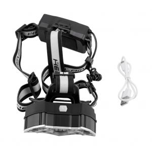 Hjlian Lampe Frontale Rechargeable Usb A 7 Led Pour Camping Et Peche (Argent) - Neuf