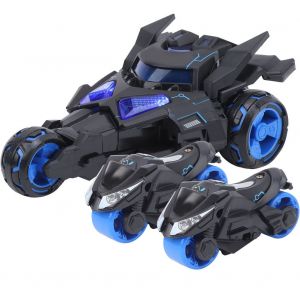 Modele de moto a tirer pour enfants, jouet electronique 3 en 1 avec musique legere, noir et bleu - Neuf
